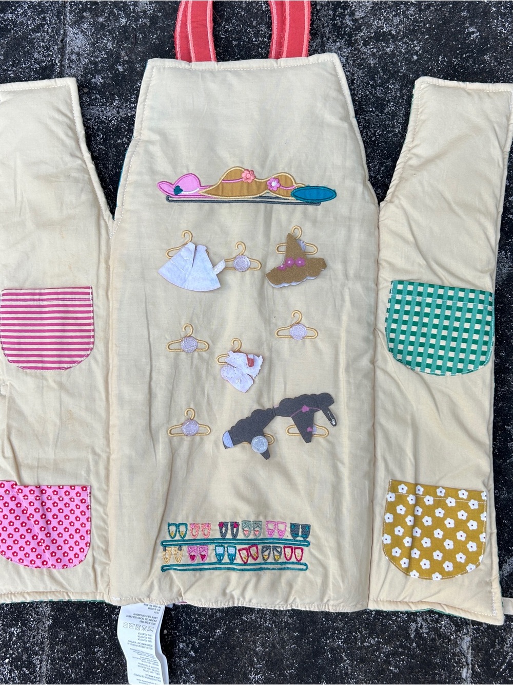 Crate&Barrel Kids Fabric Dress-Up Organizer in Pink, Red, Green, Yellow, Blue - Picture 6 of 7
